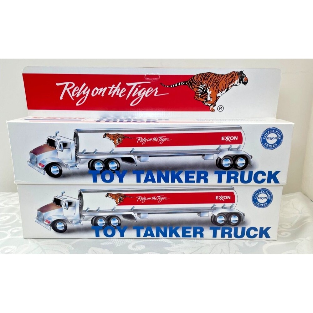 EXXON Toy Tanker Trucks 14.5" Rely On the Tiger NEW LOT OF TWO 1993